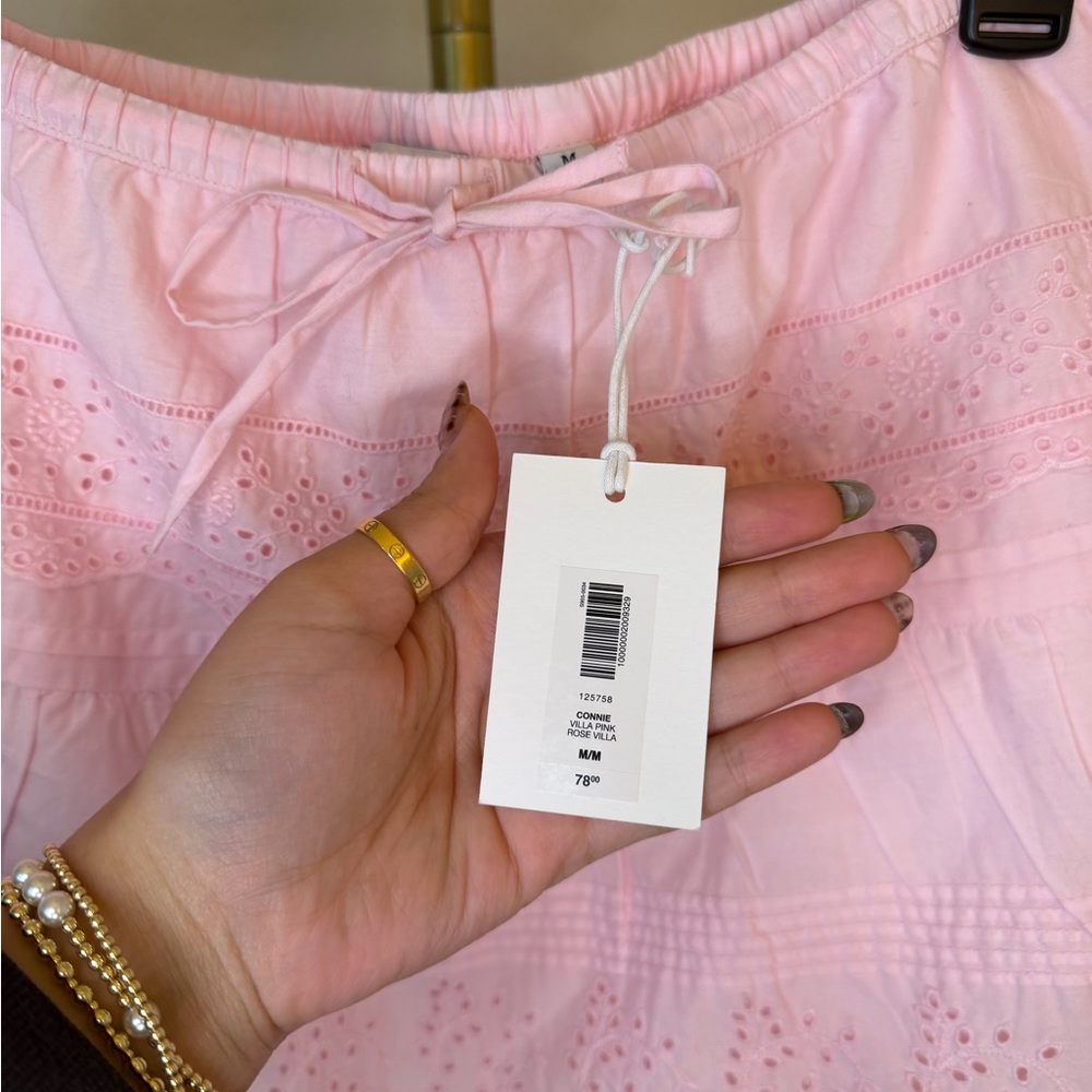 Aritzia Pink Eyelet Tiered Mini Skirt - Picture 3 of 3